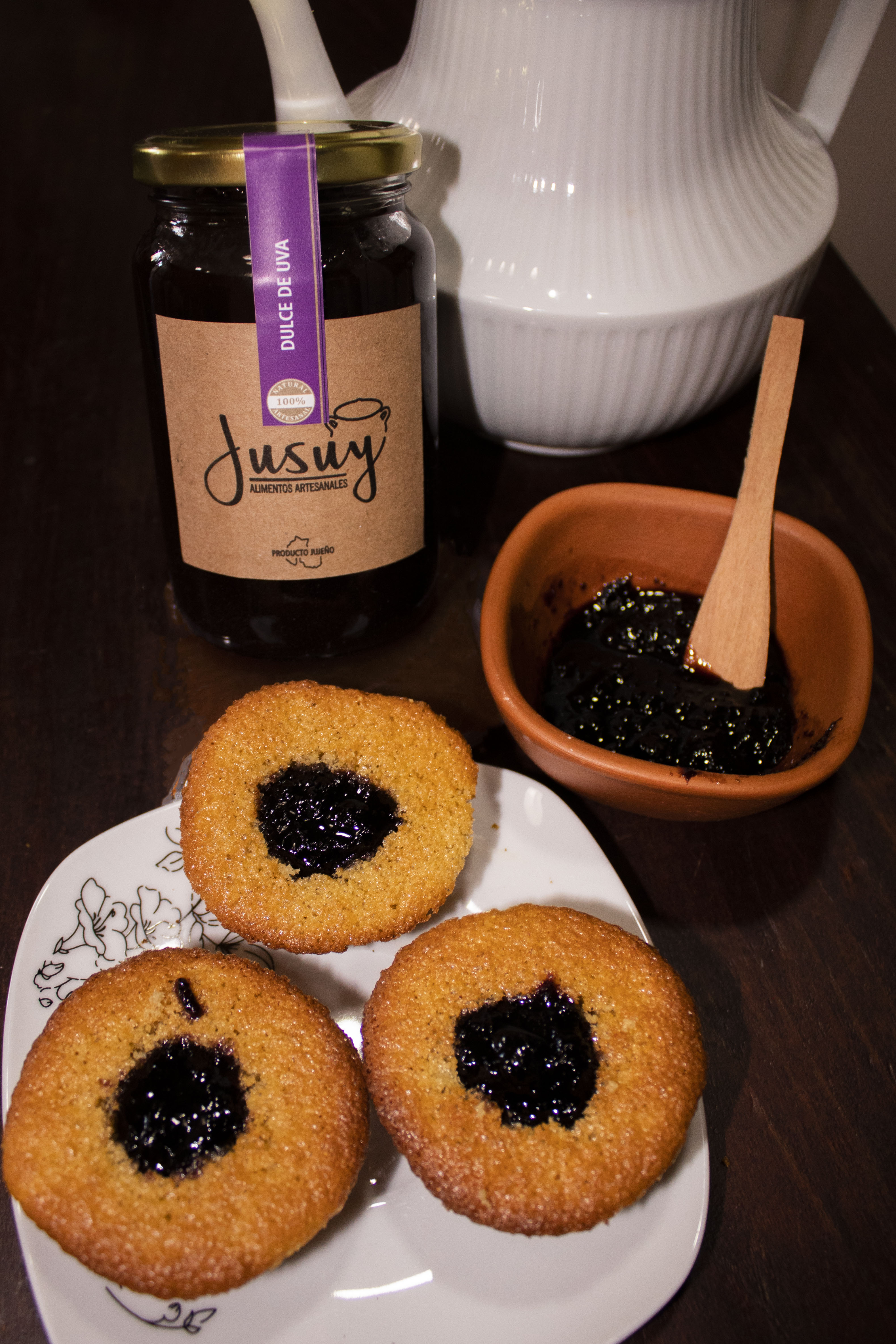 Muffins de Amaranto rellenos de dulce de Uva